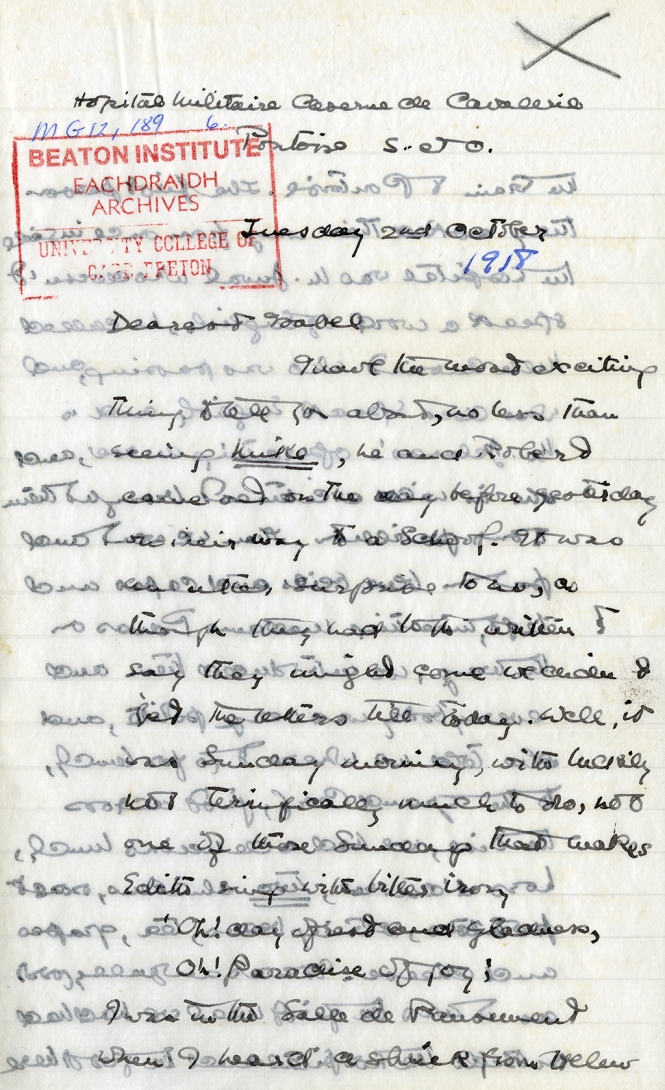 Letter from Katharine McLennan to Isabel Farley